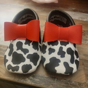 Cowprint moccasins